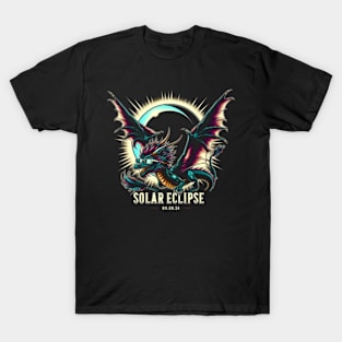 Dragon Eclipse Magic: Trendy Tee Blending Dragons and Solar Eclipses T-Shirt